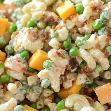 Bacon Ranch Pasta Salad with fresh vegetables and creamy dressing