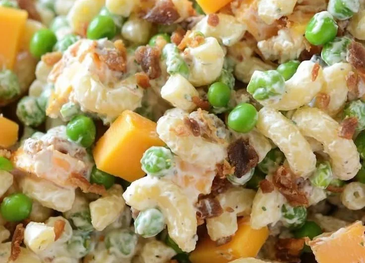 Bacon Ranch Pasta Salad with fresh vegetables and creamy dressing