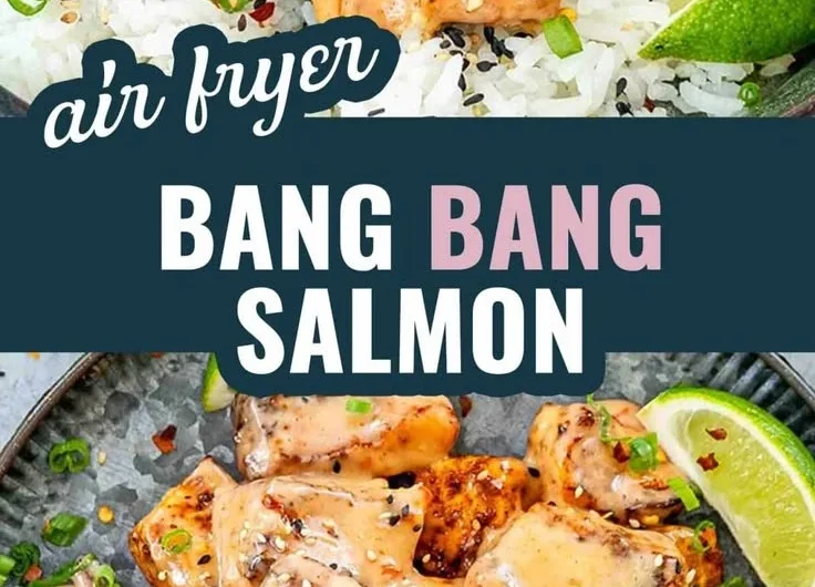 Delicious Bang Bang Salmon dish garnished with fresh herbs and spices.
