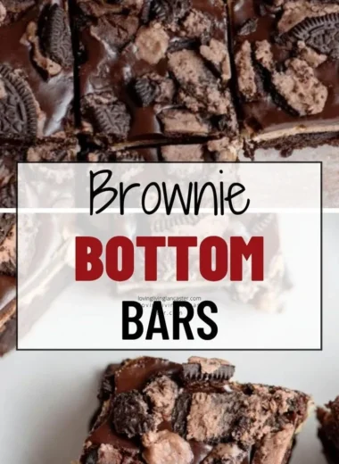 Decadent brownie bottom bars topped with creamy frosting and sprinkles