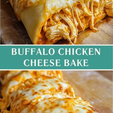 Buffalo Chicken Cheese Bake topped with melted cheese and fresh herbs