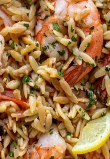 Delicious easy shrimp recipes including pasta and orzo dishes.