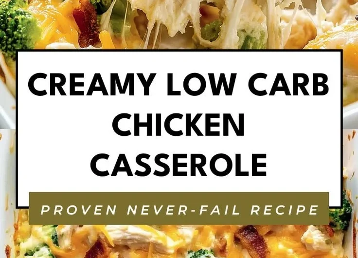 Creamy Low Carb Chicken Casserole served in a baking dish