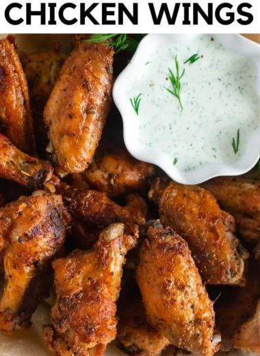 Crispy baked chicken wings with flavorful seasoning and golden brown finish