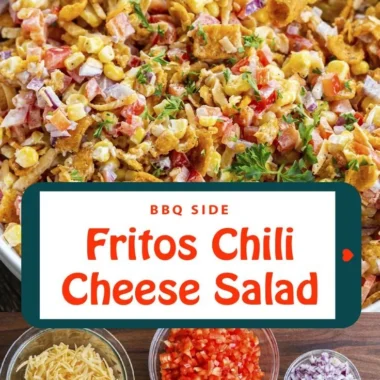 Fritos Chili Cheese Salad with fresh ingredients and toppings