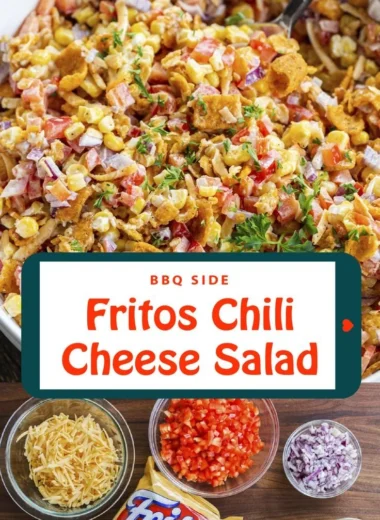 Fritos Chili Cheese Salad with fresh ingredients and toppings