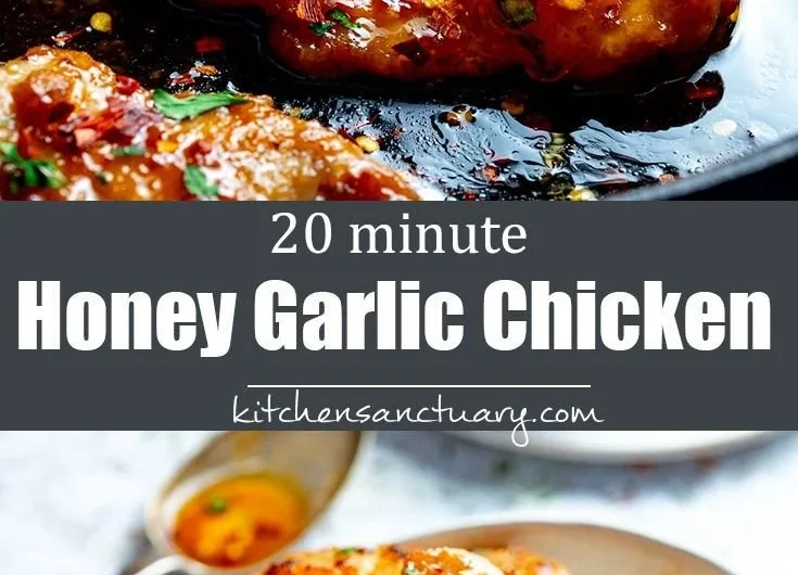 Delicious Honey Garlic Chicken served with fresh vegetables