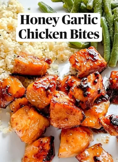 Delicious honey garlic chicken bites served on a platter