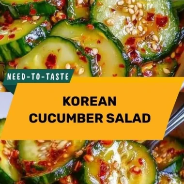 Delicious Korean cucumber salad garnished with sesame seeds and spices.