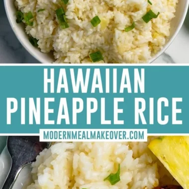 Delicious serving of Pineapple Rice garnished with vegetables