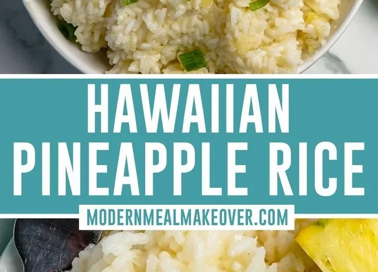 Delicious serving of Pineapple Rice garnished with vegetables