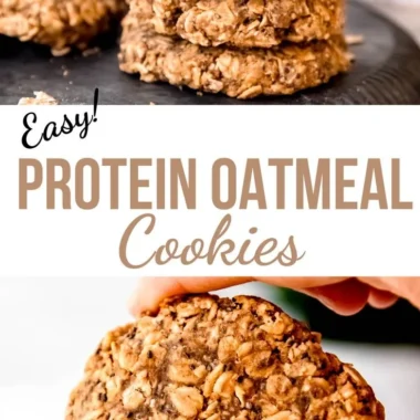Delicious and healthy Protein Oatmeal Cookies on a plate