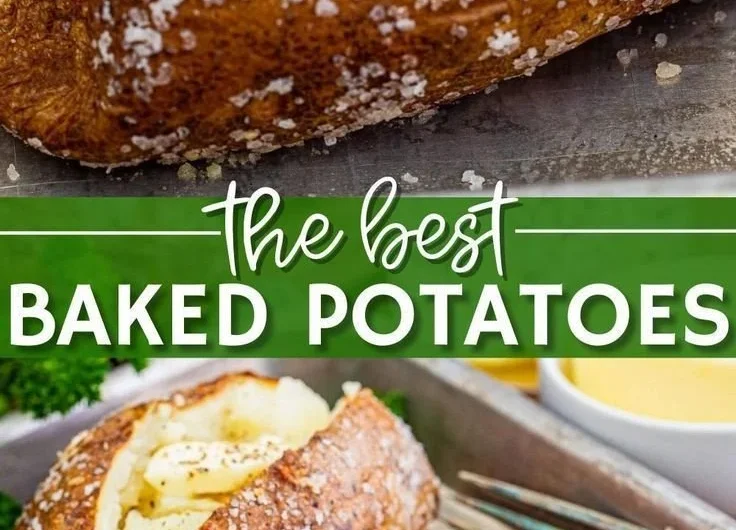 Delicious restaurant-style baked potatoes with toppings