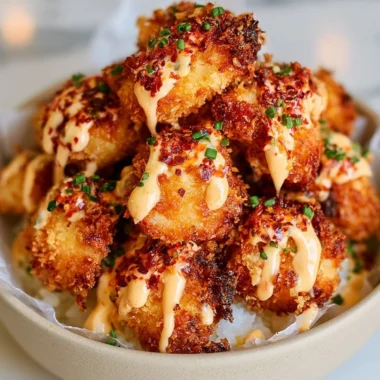Crispy Air Fryer Bang Bang Chicken served with dipping sauce