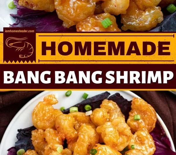 Crispy Air Fryer Bang Bang Shrimp garnished with green onions and sauce