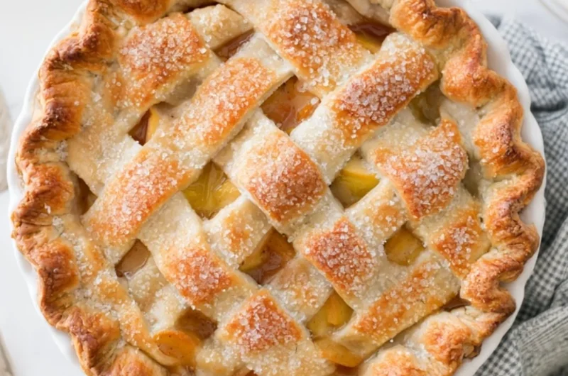 Delicious homemade apple pie with golden crust and fresh apple filling