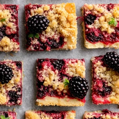 Delicious homemade Blackberry Pie Bars with fresh blackberries and a golden crust.