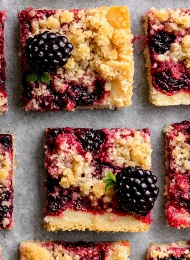 Delicious homemade Blackberry Pie Bars with fresh blackberries and a golden crust.