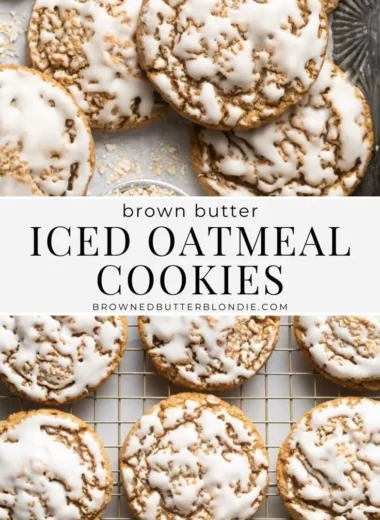 Delicious Brown Butter Iced Oatmeal Cookies with a rich icing on top