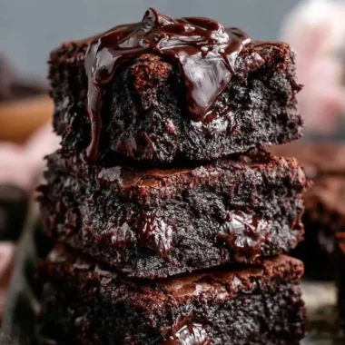 Chewy no sugar Greek yogurt brownies on a plate, perfect healthy dessert option.