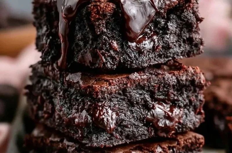 Chewy no sugar Greek yogurt brownies on a plate, perfect healthy dessert option.