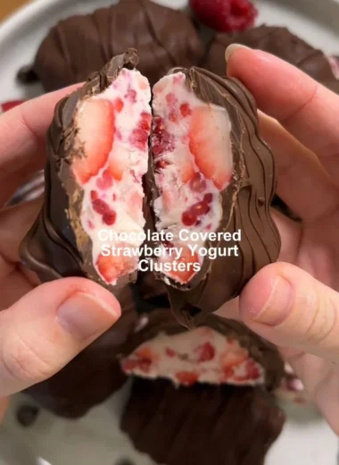 Delicious chocolate covered yogurt clusters snack in a bowl.