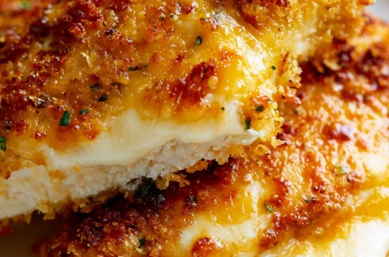 Delicious Copycat Longhorn Parmesan Crusted Chicken ready to serve