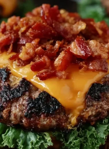 Delicious Crack Burgers recipe ready to serve on a plate with toppings.