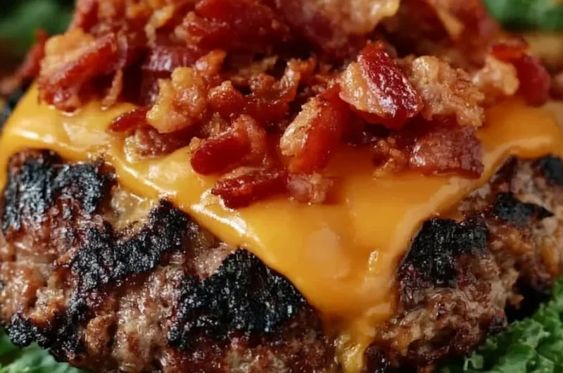 Delicious Crack Burgers recipe ready to serve on a plate with toppings.