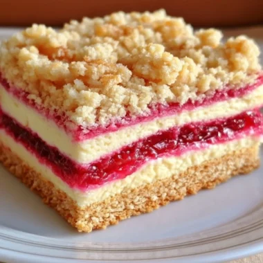 Delicious rhubarb cream cheese bars ready for a celebration dessert.