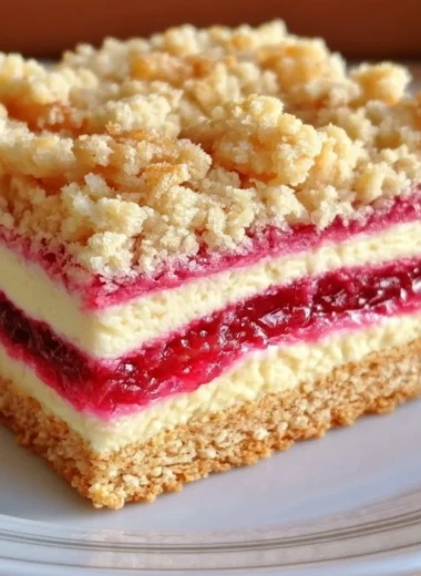 Delicious rhubarb cream cheese bars ready for a celebration dessert.