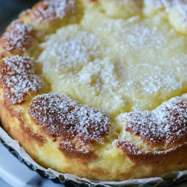 Delicious homemade French butter cake served on a beautiful plate.