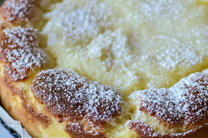 Delicious homemade French butter cake served on a beautiful plate.