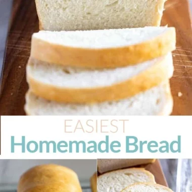 Freshly baked homemade white bread on a wooden cutting board