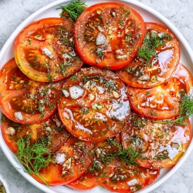 Fresh simple tomato salad with vibrant colors and ingredients