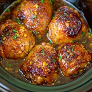 Delicious Slow Cooker Brown Sugar Garlic Chicken dish served with rice.