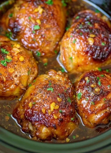 Delicious Slow Cooker Brown Sugar Garlic Chicken dish served with rice.