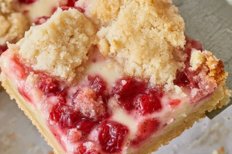Delicious strawberry pie bars with fresh strawberries and a golden crust.
