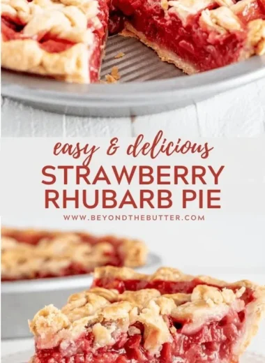 Freshly baked Strawberry Rhubarb Pie with a golden crust and vibrant filling