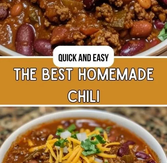 Bowl of the best homemade chili topped with cilantro and cheese.