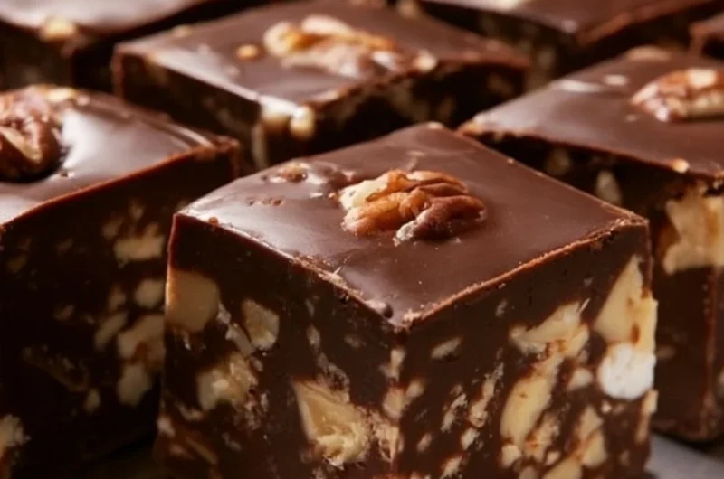 Delicious TOLL HOUSE® Famous Fudge dessert made with rich chocolate