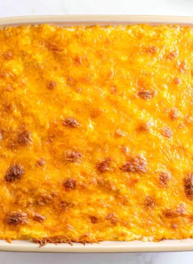 Easy 5-Ingredient Shepherd's Pie ready to serve in a casserole dish.