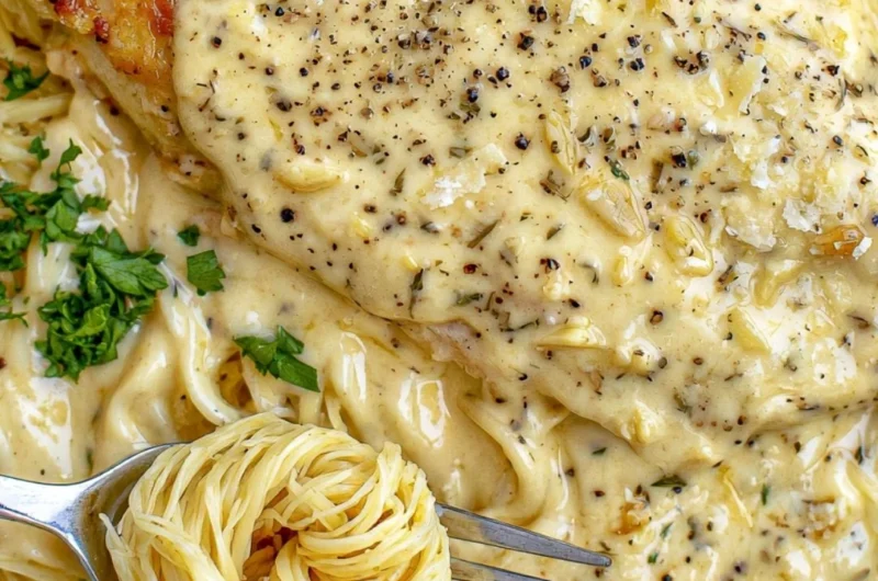 Cozy Crock Pot Angel Chicken dish served in a bowl with herbs