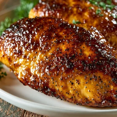Delicious garlic brown sugar chicken served with vegetables on a plate.