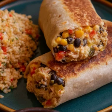 Delicious high protein chicken burritos served with fresh ingredients