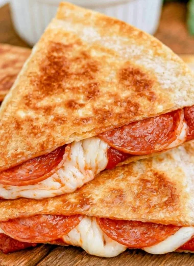 Delicious pizza quesadillas served on a plate, perfect for family dinners.