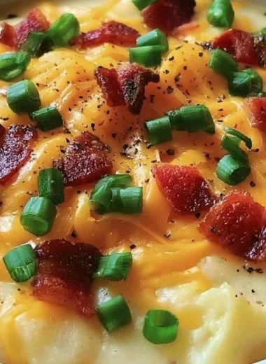 Bowl of creamy Crock Pot Crack Potato Soup with toppings