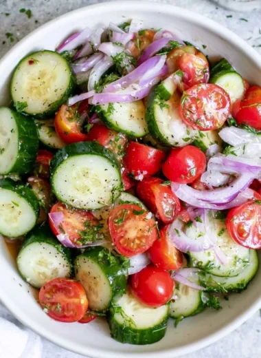 Refreshing Cucumber Tomato Salad with vibrant colors and fresh ingredients