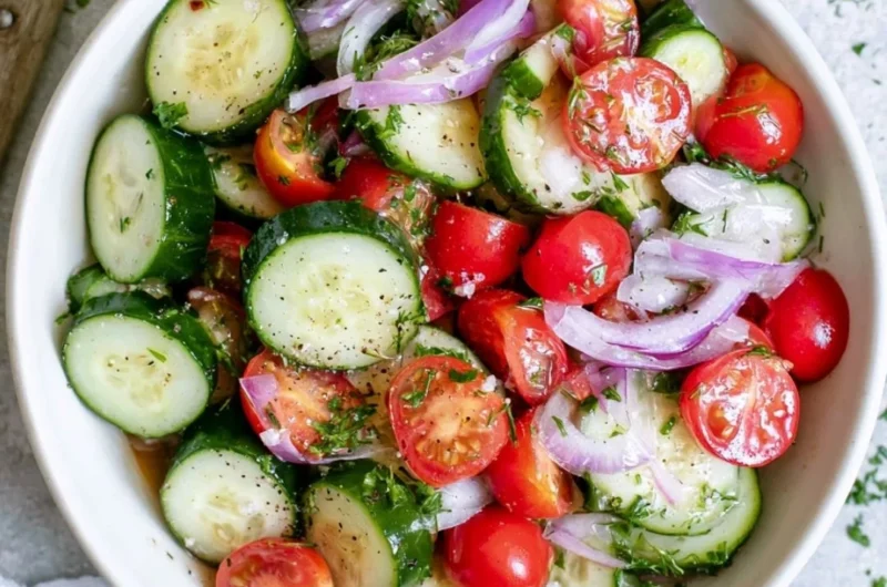 Refreshing Cucumber Tomato Salad with vibrant colors and fresh ingredients