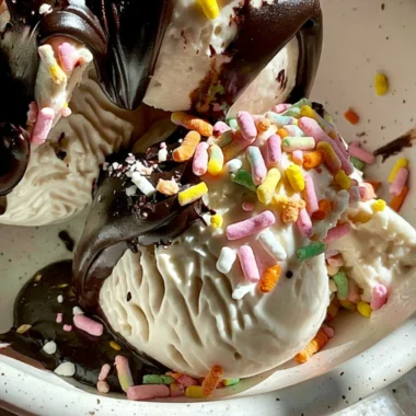 Bowl of creamy cottage cheese ice cream topped with fresh fruit